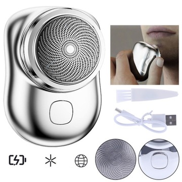 Мини-электробритва для влажного и сухого использования. 6 лезвий с малошумной аккумуляторной батареей USB.