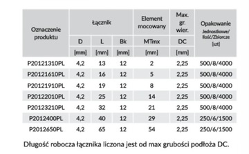 ETANCO - ВИНТ для обработки листового металла 4,2х40 RAL9005