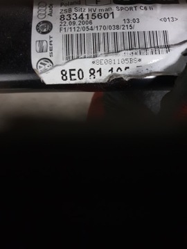 AUDI A6 C6 06R SEDADLO LEVÝ PŘEDNÍ EVROPA