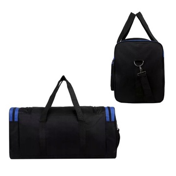 TORBA SPORTOWA PODRÓŻNA NA RAMIĘ Z PASKIEM 53x28x20cm NIEBIESKA 30L