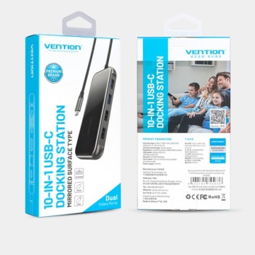 VENTION HUB Type-C 10-в-1 HDMI VGA RJ45 PD-ридер