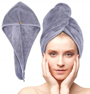 GRUBY CHŁONNY RĘCZNIK NA GŁOWE TURBAN DO WŁOSÓW