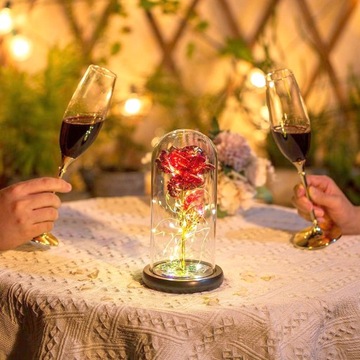 ВЕЧНАЯ РОЗА В СТЕКЛЕ СВЕТЯЩАЯСЯ СВЕТОДИОДНАЯ ПОДАРОЧНАЯ КОРОБКА НА ДЕНЬ ВАЛЕНТИНА, ДЕНЬ МАТЕРИ