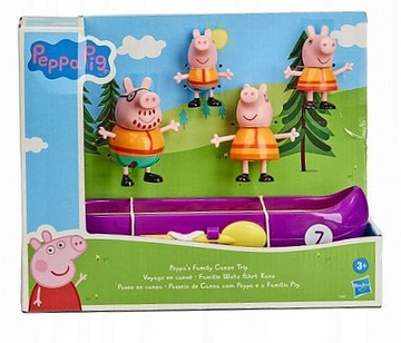 ŚWINKA PEPPA WYCIECZKA RODZINNA KAJAKIEM CANOE 4 FIGURKI ZESTAW HASBRO