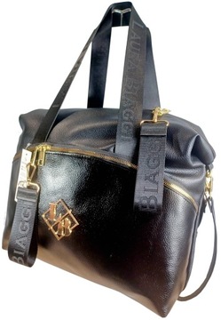 Shopper LAURA BIAGGI A4 CZARNA torebka MATOWA LB