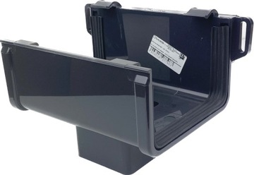 Odpływ rynny 135mm do rury 70x80mm prostokątnej GALECO PVC2 grafit 7021