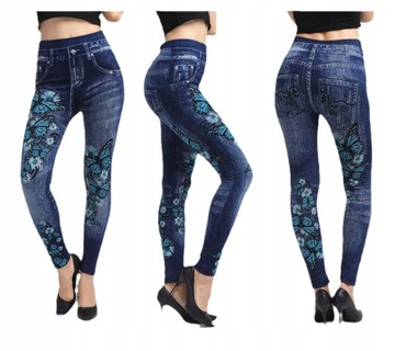 STYLOWE ELASTYCZNE LEGGINSY ZE SZWEM Sportyspodnie