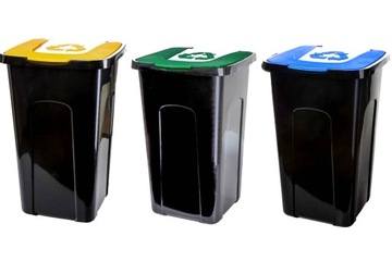 Kosz na Śmieci Pojemnik Recykling Odpady Segregacja 56x36x36 50L 3szt