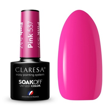 CLARESA PINK 537 LAKIER HYBRYDOWY RUBINOWY RÓŻOWY