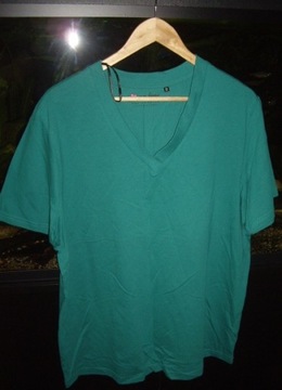 bpc t-shirt zielony w serek r. 40/42 jak nowa