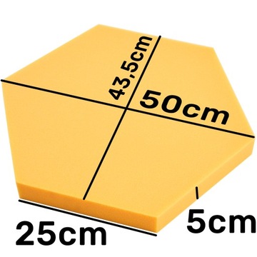 ШЕСТИГРАННЫЙ КОВрик АКУСТИЧЕСКАЯ ПЕНА ШЕСТИГРАННИК 5см ЖЕЛТЫЙ сотовый шестигранник