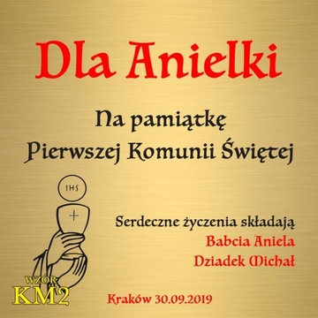 Pamiątka Pierwszej Komunii Świętej Pudełko z Grawerem Dedykacją Białe