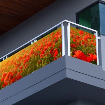 Osłona na balkon - maki