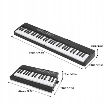 Zestaw klawiatury elektrycznej 61 klawiszy Wielofunkcyjna, składana klawiat