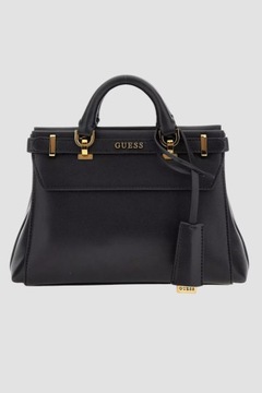 GUESS Czarna torebka Sestri Logo Mini Satchel