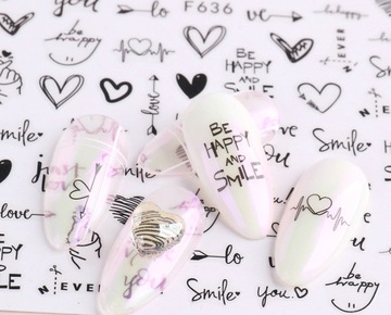 САМОКЛЕЯЩИЕСЯ НАКЛЕЙКИ ДЛЯ НОГТЕЙ СЕРДЕЧКИ LOVE VALENTINE'S DAY F636