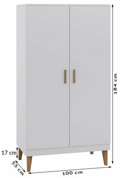 БЕЛЫЙ СКАНДИНАВСКИЙ ДЕТСКИЙ ШКАФ == ДВУХДВЕРНЫЙ