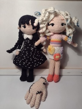 ZESTAW lalka Wednesday Addams + Enid Sinclair + rączka GRATIS! amigurumi