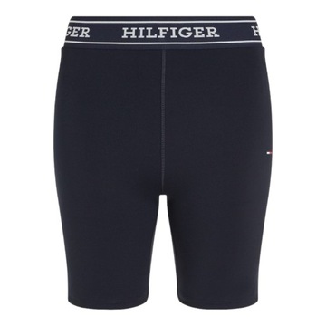 TOMMY HILFIGER DÁMSKE LEGÍNY CYKLISTKY MONOTYPE TAPE HW FIT TMAVOMODRÉ r.XS