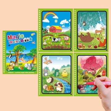 Красивая книга для рисования водой, раскраски.