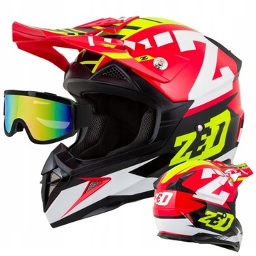 JUNIOR ZED KASK CROSS MOTOCYKLOWY GOGLE (48-51)YS