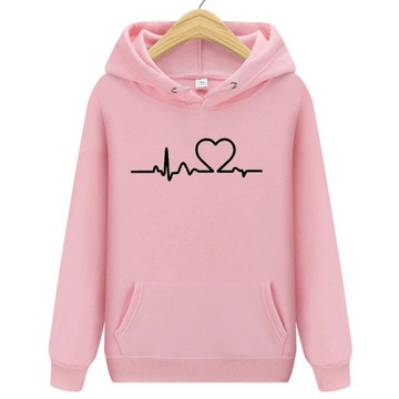 ЖЕНСКАЯ ТОЛСТОВКА С КАПЮШОНОМ HEART LIFE LINE - L