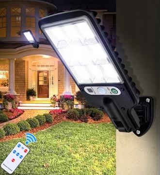 LAMPA SOLARNA ULICZNA CZUJNIK RUCHU PILOT LATARNIA