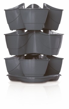КАСКАДНЫЙ ГОРШОК ДЛЯ ТРАВ ЦВЕТОВ АНТРАЦИТ