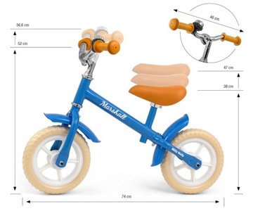 Синий беговел и велосипед для езды на велосипеде Marshall Milly Mally для детей