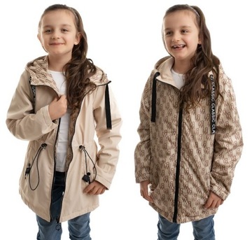 KURTKA WIOSENNA PARKA dziewczęca DWUSTRONNA r.140/146 cm