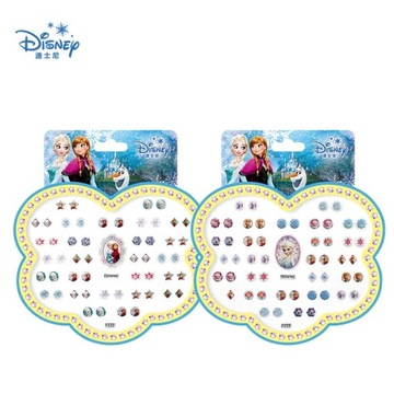 Genuine Disney Frozen Children 3D Earrings Sticker Toy Cartoon Disney Rapun