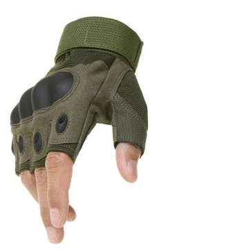 Rękawiczki Taktyczne Survivalowe Pięciopalczaste Zielone r. L