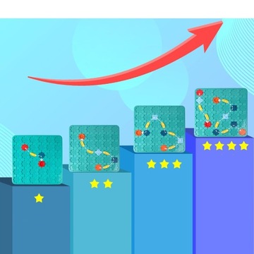 LOGICZNA PLANSZOWA GRA UKŁADANKA LABIRYNT BUDOWANIE DROGI NA PREZENT KLOCKI