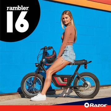 Razor Rambler 16-дюймовый электрический мотоцикл-минибайк в стиле ретро!