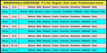 G9-10 BRĄZOWE 2 mm 0,2 WOSKOWANE SZNUROWADŁA 90 CM