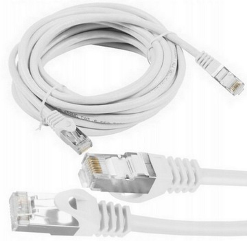Kabel sieciowy LAN ETHERNET internetowy kat 6 FTP RJ45 3m Skrętka Biały