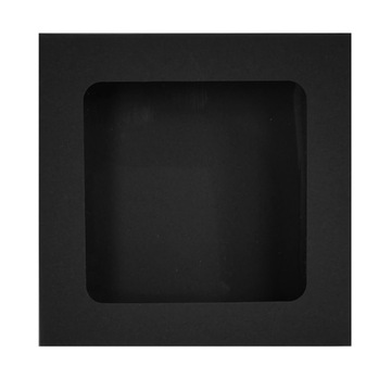 Czarne pudełko na prezent 13x13x3cm - okienko