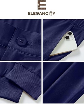 Elegancity Mens Rozciągliwe spodnie Chino z kieszeniami r.XL