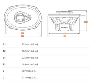 Hertz DCX690.3 głośniki 6x9 trójdrożne Dieci