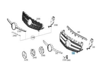 Решетка радиатора Mercedes A17688013839191