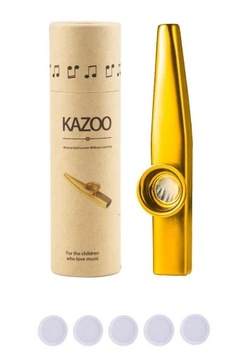 KAZOO METALOWE GOLD + ETUI + 5 MEMBRAN GRATIS