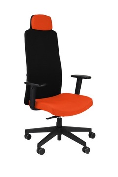 Fotel Biurowy GROSPOL Mike Black Siatka Pomarańcz