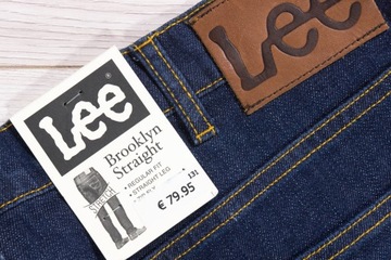 LEE BROOKLYN STRAIGHT SPODNIE JEANSY 36/32