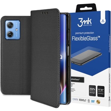 ZESTAW ETUI Z KLAPKĄ + SZKŁO 3MK DO MOTO G54 5G / G54 POWER EDITION