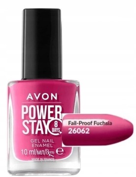 AVON Power Stay 8 dni żelowy lakier do paznokci Fail Proof Fuchsia 8 Days
