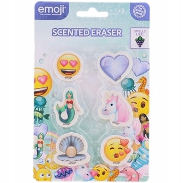 Gumki zapachowe Emoji 6 sztuk opakowanie