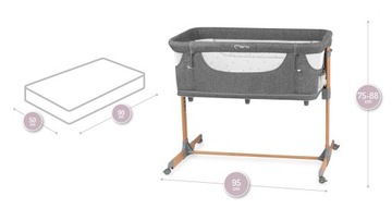 MoMi SMART BED 4-в-1 серая кровать
