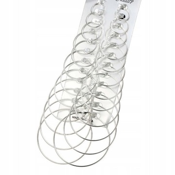 6 Pair Women Large Circle Silver Color Hoop E