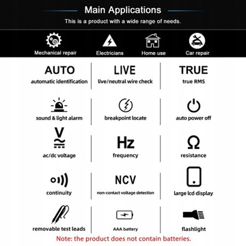 Мини-мультиметр BSIDE A1, цифровой ЖК-тестер