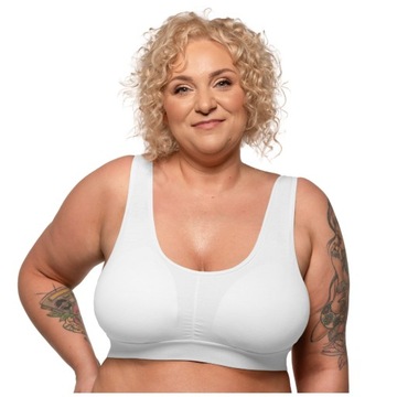 Biustonosz TOP SPORTOWY Stanik FITNESS bez fiszbin PUSH UP Plus size 4XL